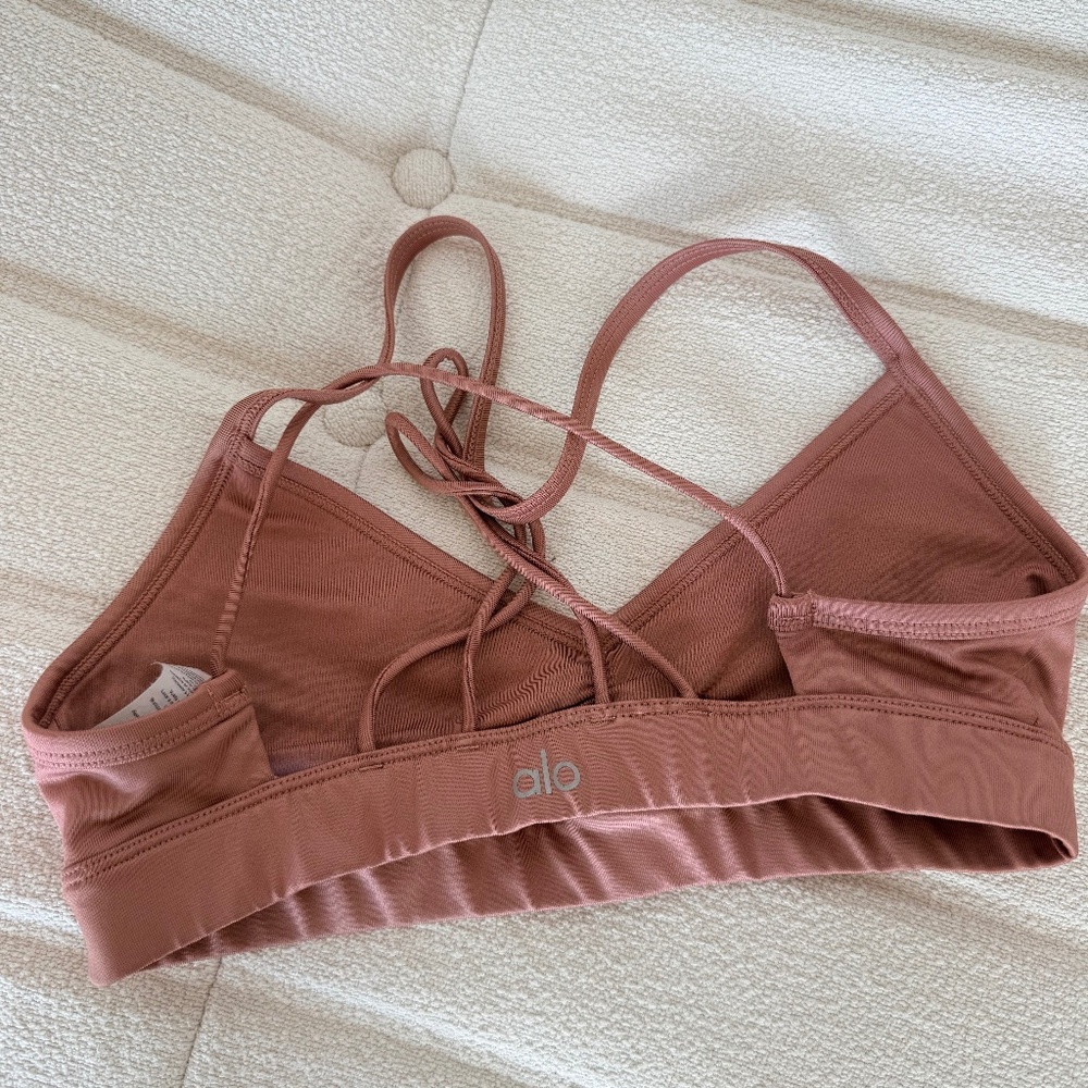ALO Yoga Sunny Strappy Bra XS Terracotta - Picture 3 of 3